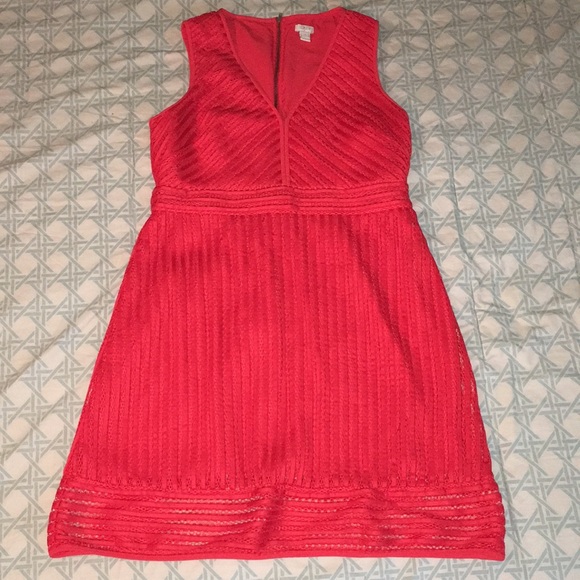 J. Crew Dresses & Skirts - J.Crew Red Lace V-Neck Dress